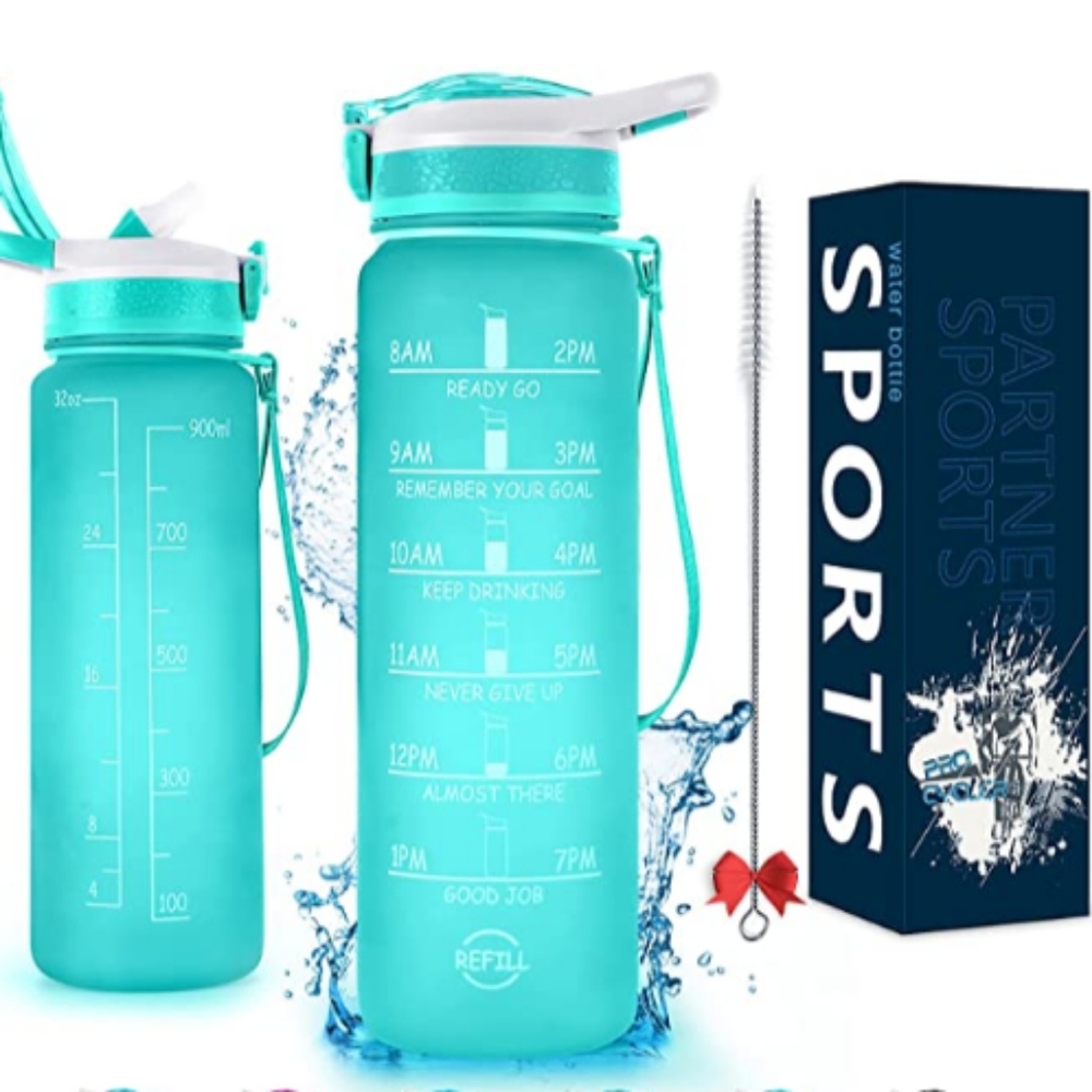💝 Water Bottle with Time Scale (Teal Solid)